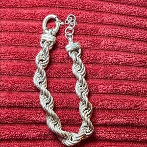 Italian Sterling Silver Rope Bracelet 925 Diadema 8” Heavy 16g